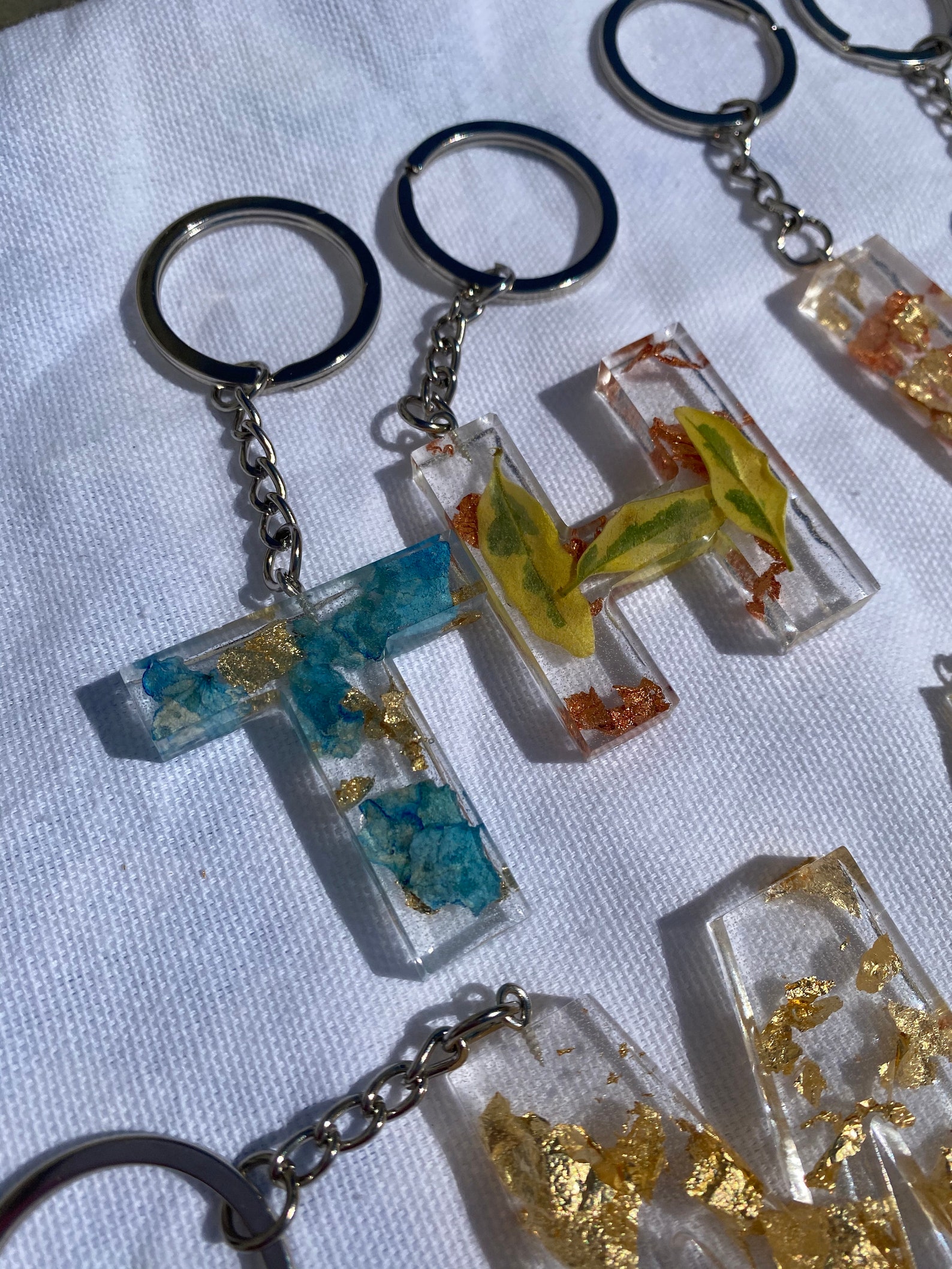 Resin Epoxy Initial Key Chains Etsy
