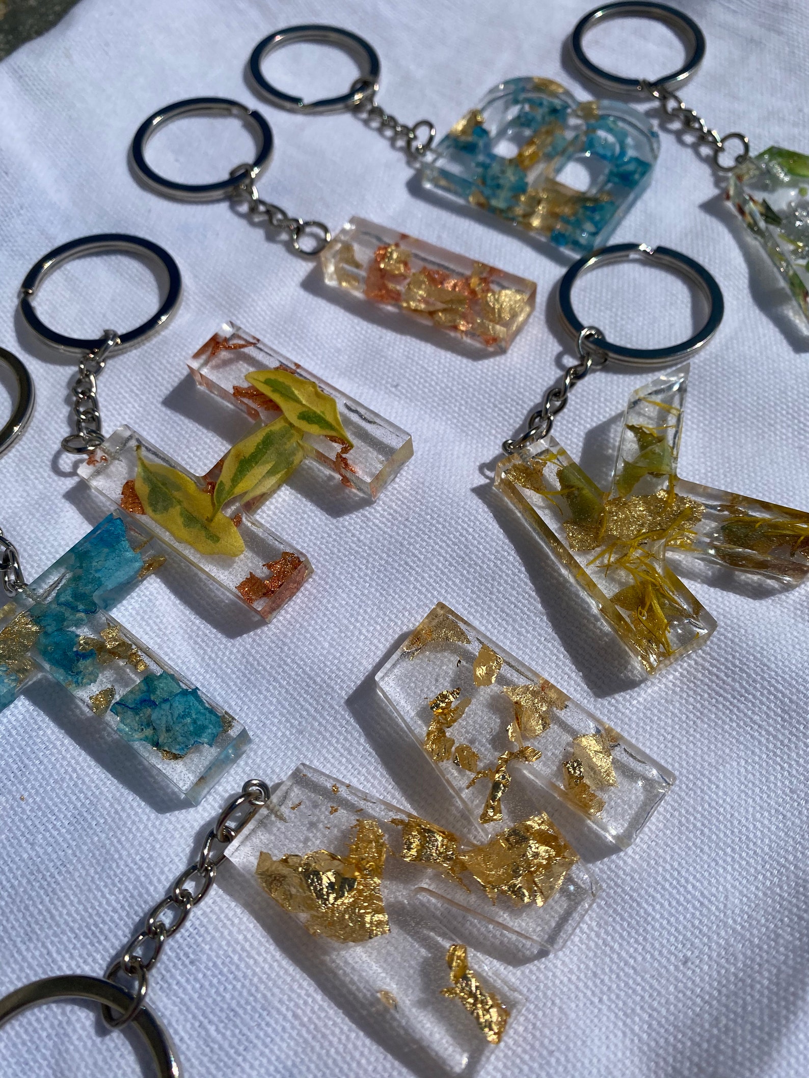Resin Epoxy Initial Key Chains Etsy