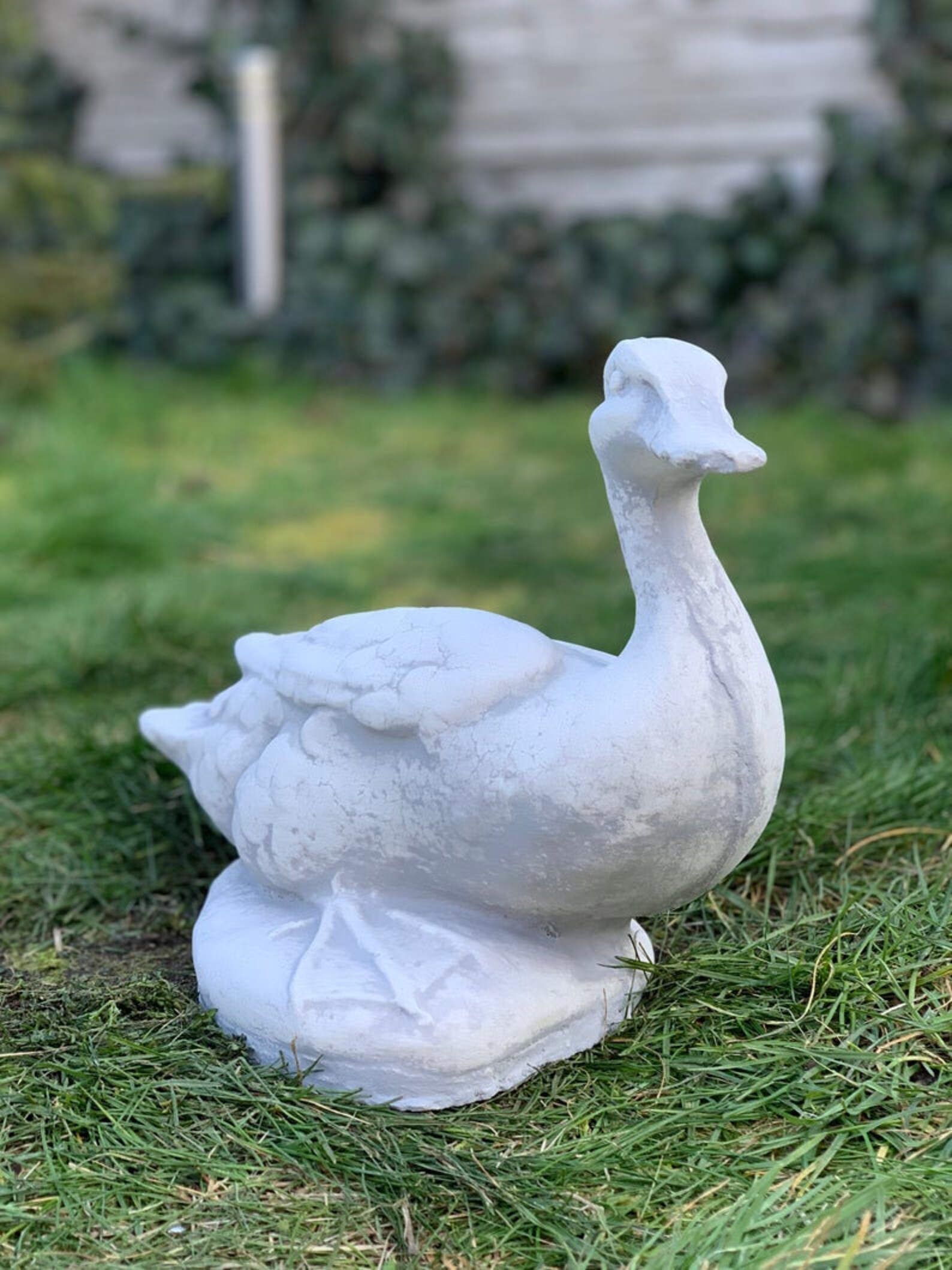 DUCK STATUE 13 lb. Concrete Bird Statue Duck Statues Garden Etsy