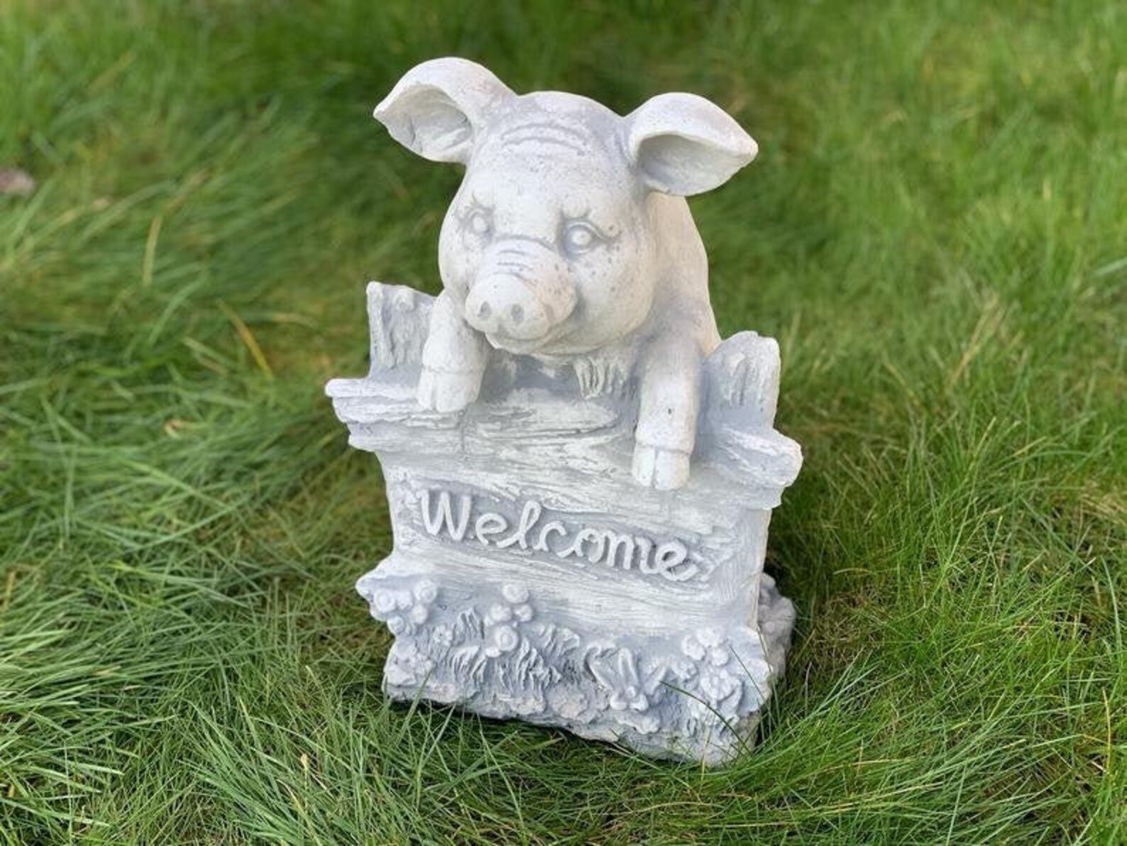 PIG STATUE 26.5 lb. Concrete Pig Statue Pig Figure Concrete Etsy