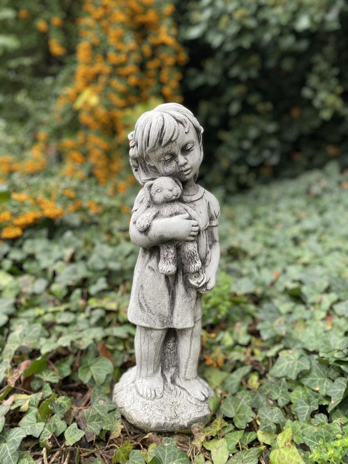 GIRL with TOY 13 lb. Girl statue Little Girl Statue Garden Etsy