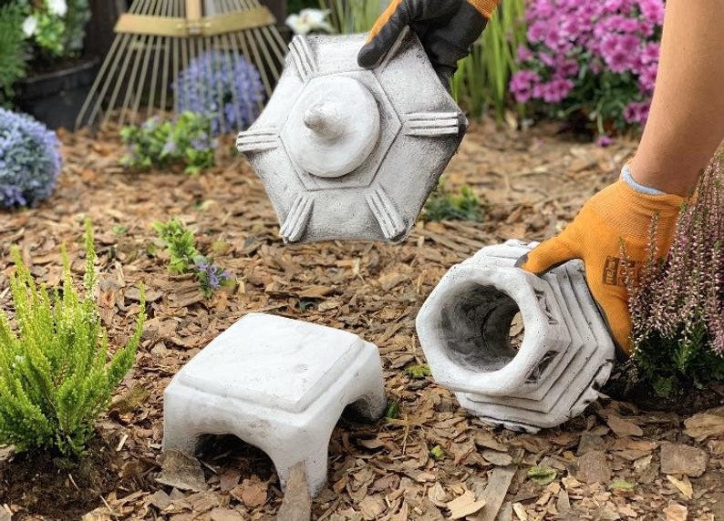 CONCRETE LANTERN 24 lb. Garden Decoration Japanese Lantern | Etsy