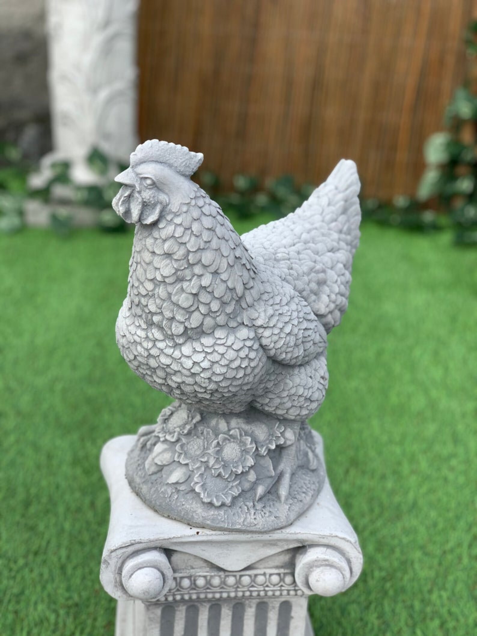 CHICKEN 28 lb. Concrete Chicken concrete statue rooster Etsy