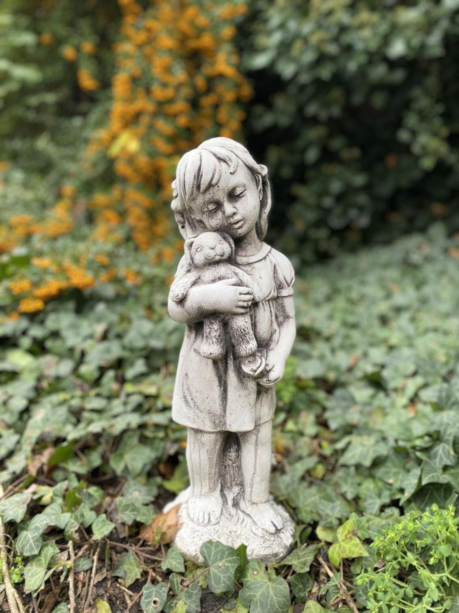 GIRL with TOY 13 lb. Girl statue Little Girl Statue Garden Etsy