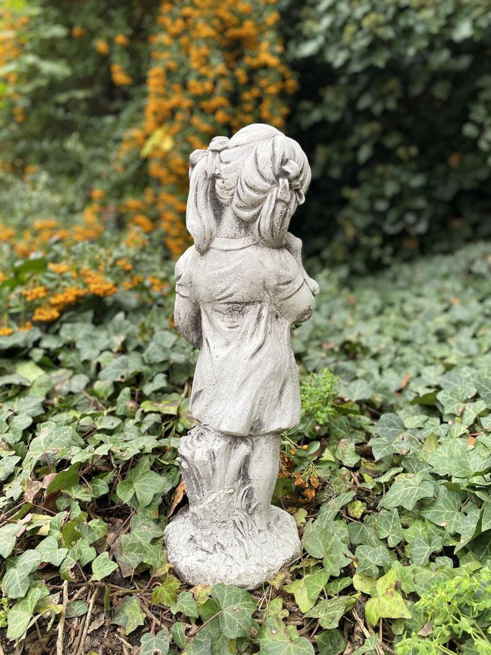 GIRL with TOY 13 lb. Girl statue Little Girl Statue Garden Etsy