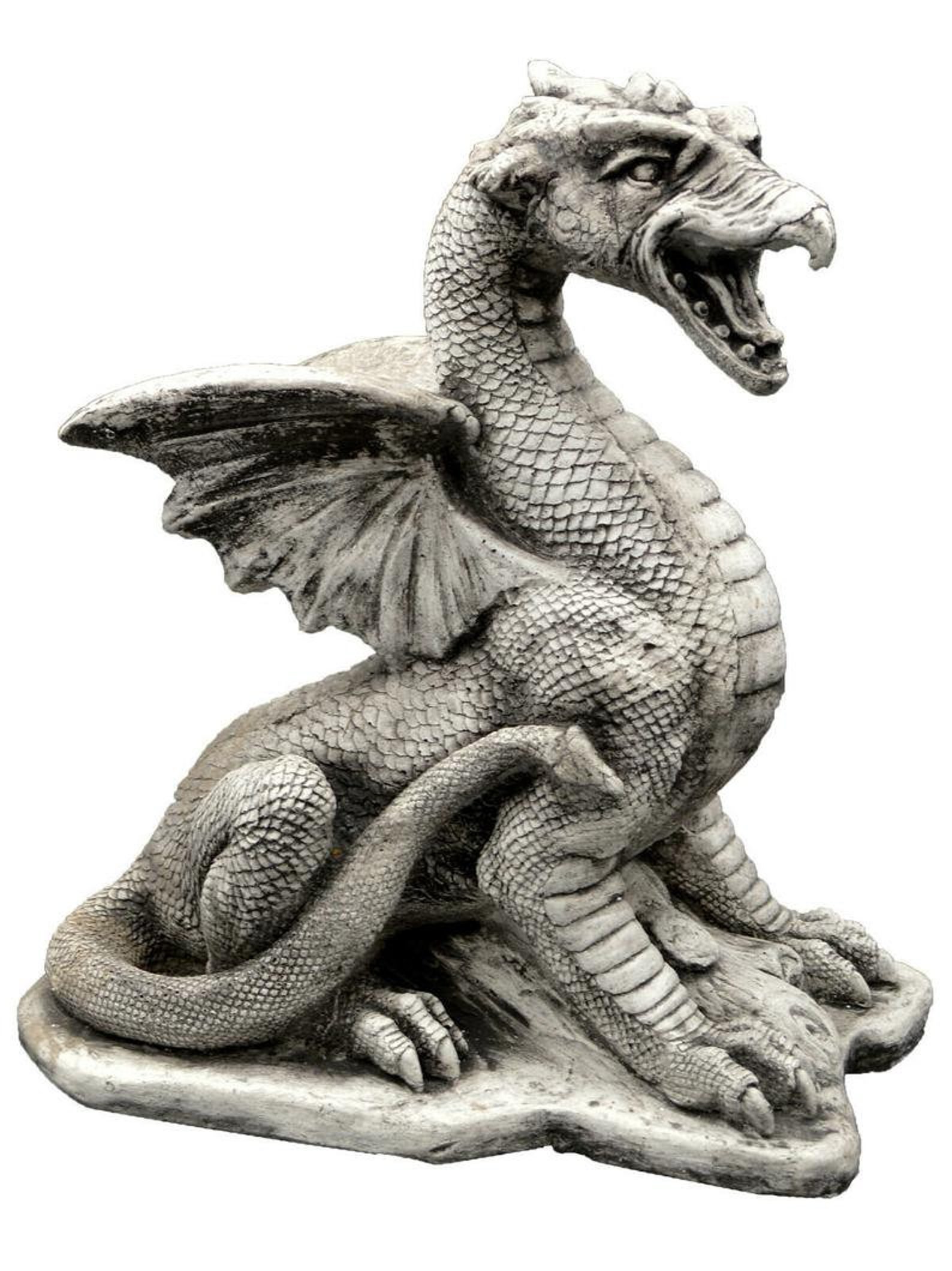 GREAT DRAGON STATUE 21 lb. Concrete Dragon Cement Dragons | Etsy