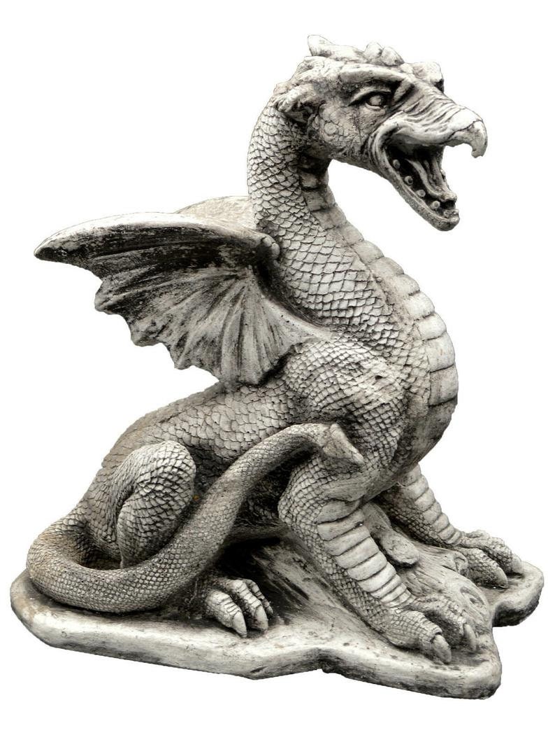 DRAGON STATUE 25 lb. Concrete Dragon Cement Dragons Garden Etsy