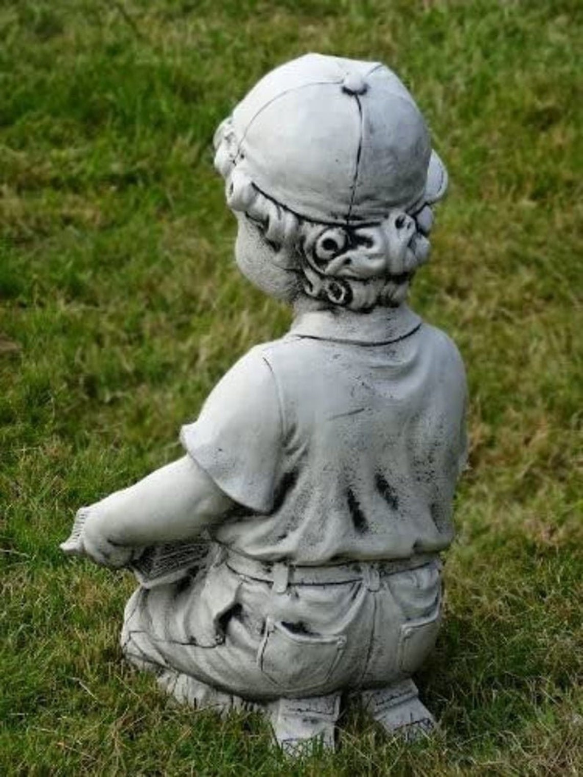 BOY with BOOK 40 lb. Boy Statue Concrete Boy Children Etsy