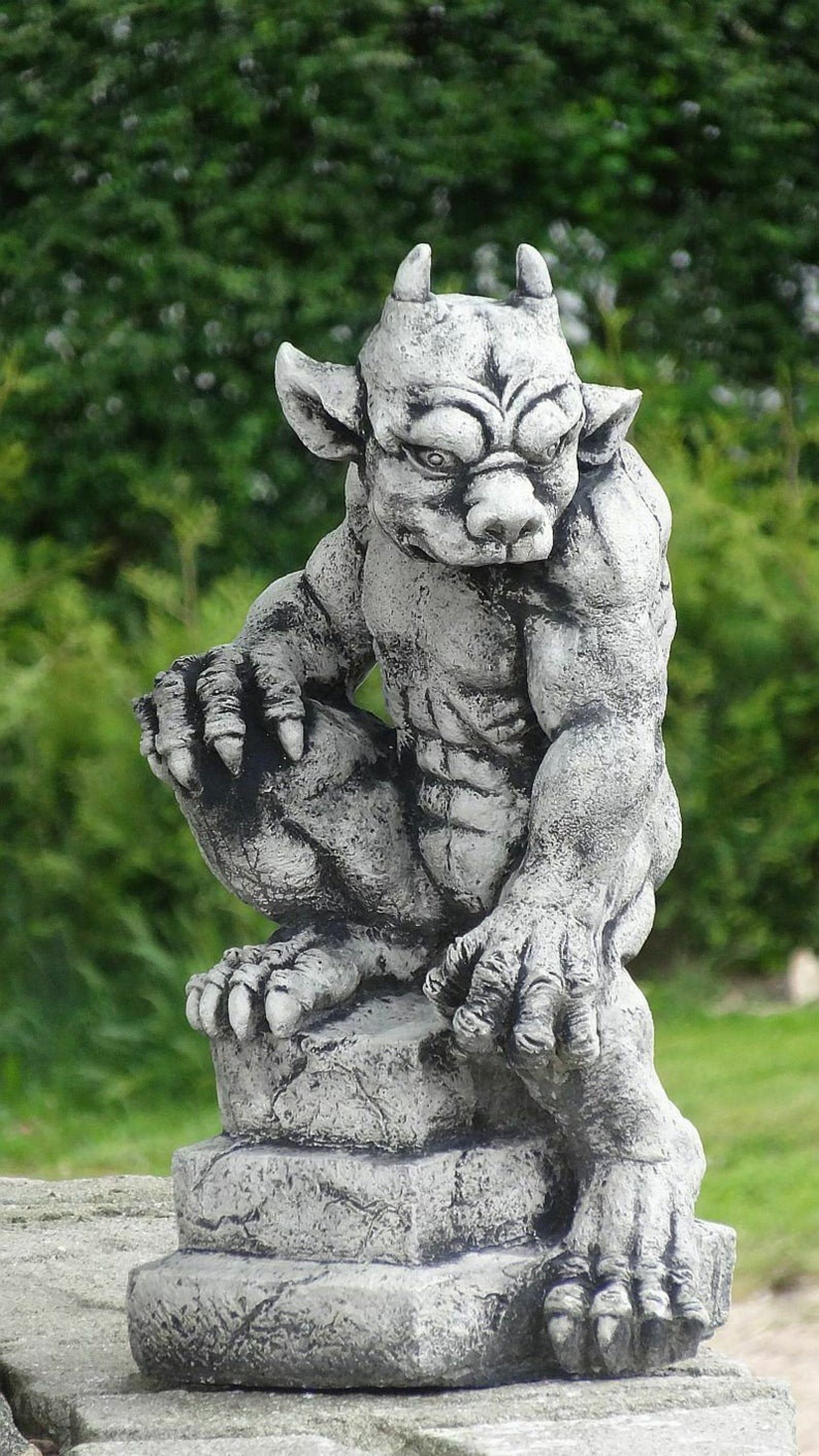 STONE GARGOYLE 55 lb. Gargoyle Statue Concrete Sculpture Etsy