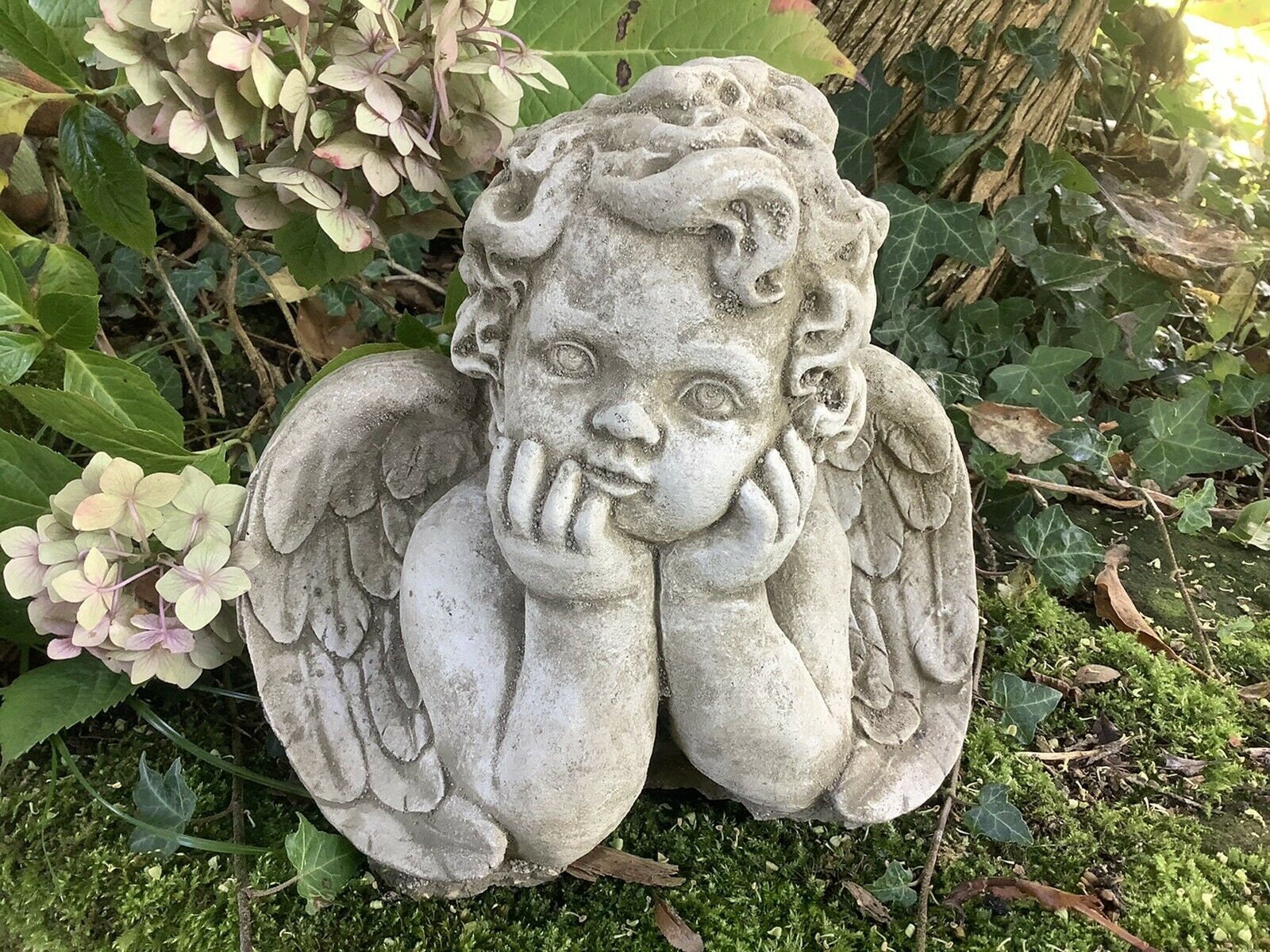 Stone Garden Day DREAMING CHERUB ANGEL Child Concrete statue Etsy