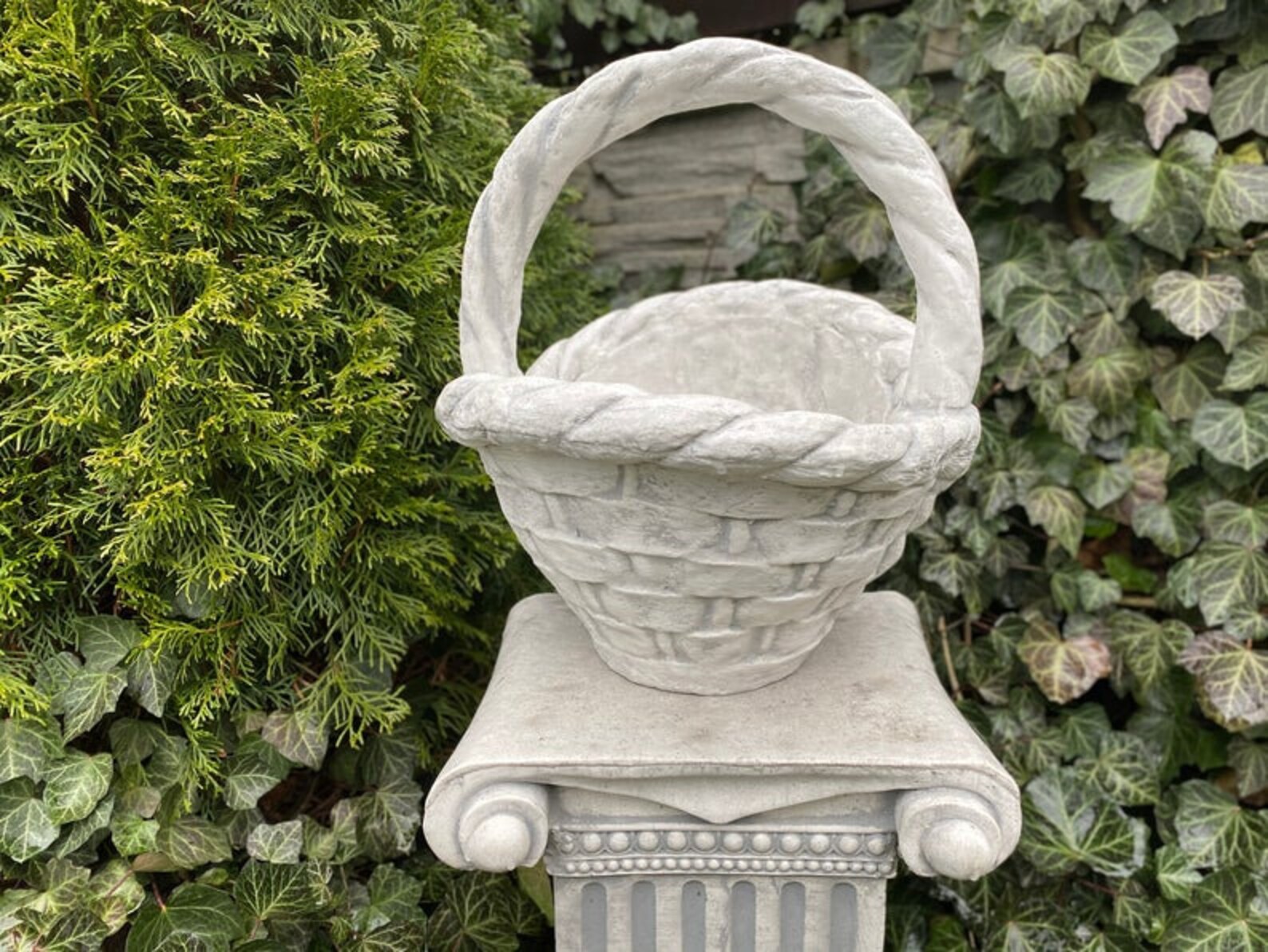 CONCRETE BASKET 22 lb. Concrete Basket Concrete Vase Garden Etsy