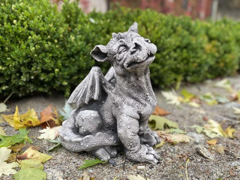 Little DRAGON 13 lb. Decorative Dragon Concrete Dragon | Etsy