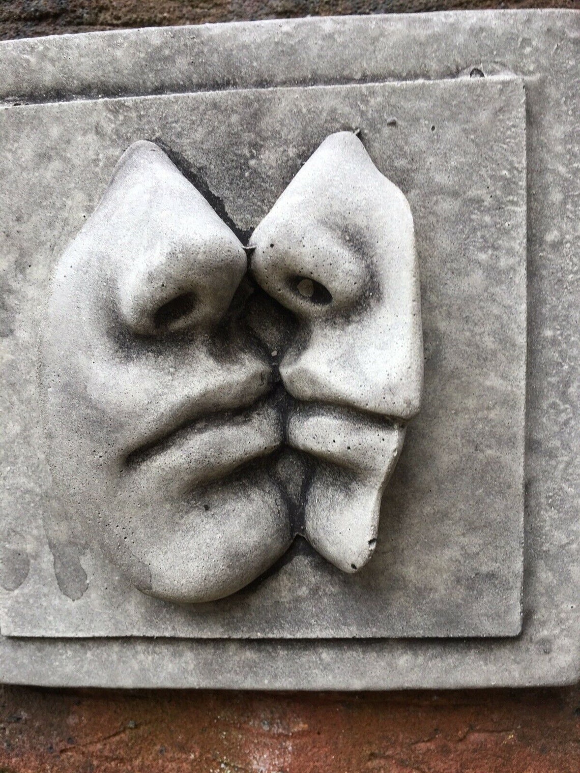 The Kiss Wall Hanging. Kissing Art Couple concrete wall art | Etsy