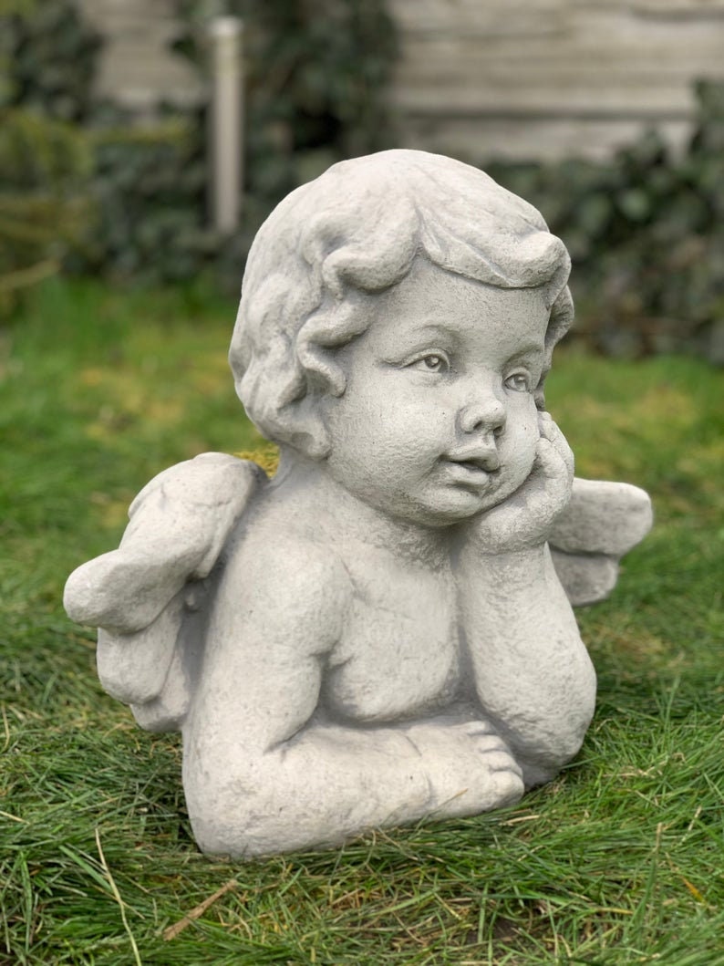 BABY ANGEL 40 lb. Stone Angel Statue Baby Angel Praying Etsy