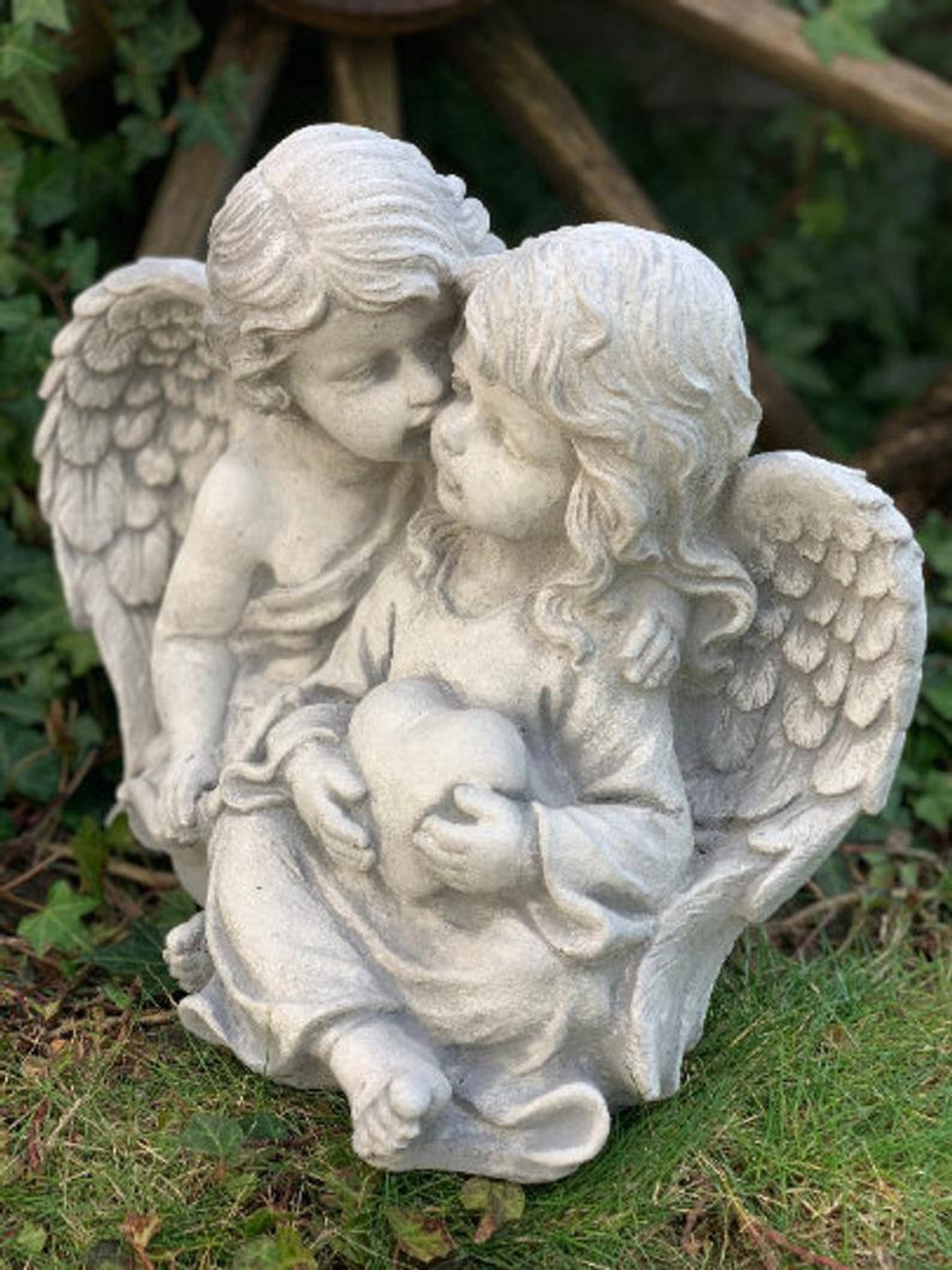 KISSING ANGELS 15.4 lb. Cemetery Angel Angel Figurine Angel Etsy