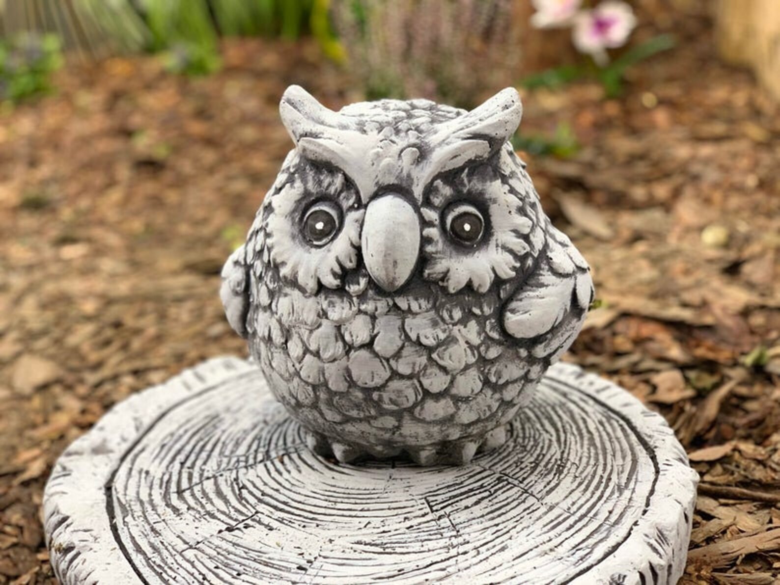 CUTE OWL 9 lb. Owl Garden Decor Concrete Owls Concrete Owl Etsy