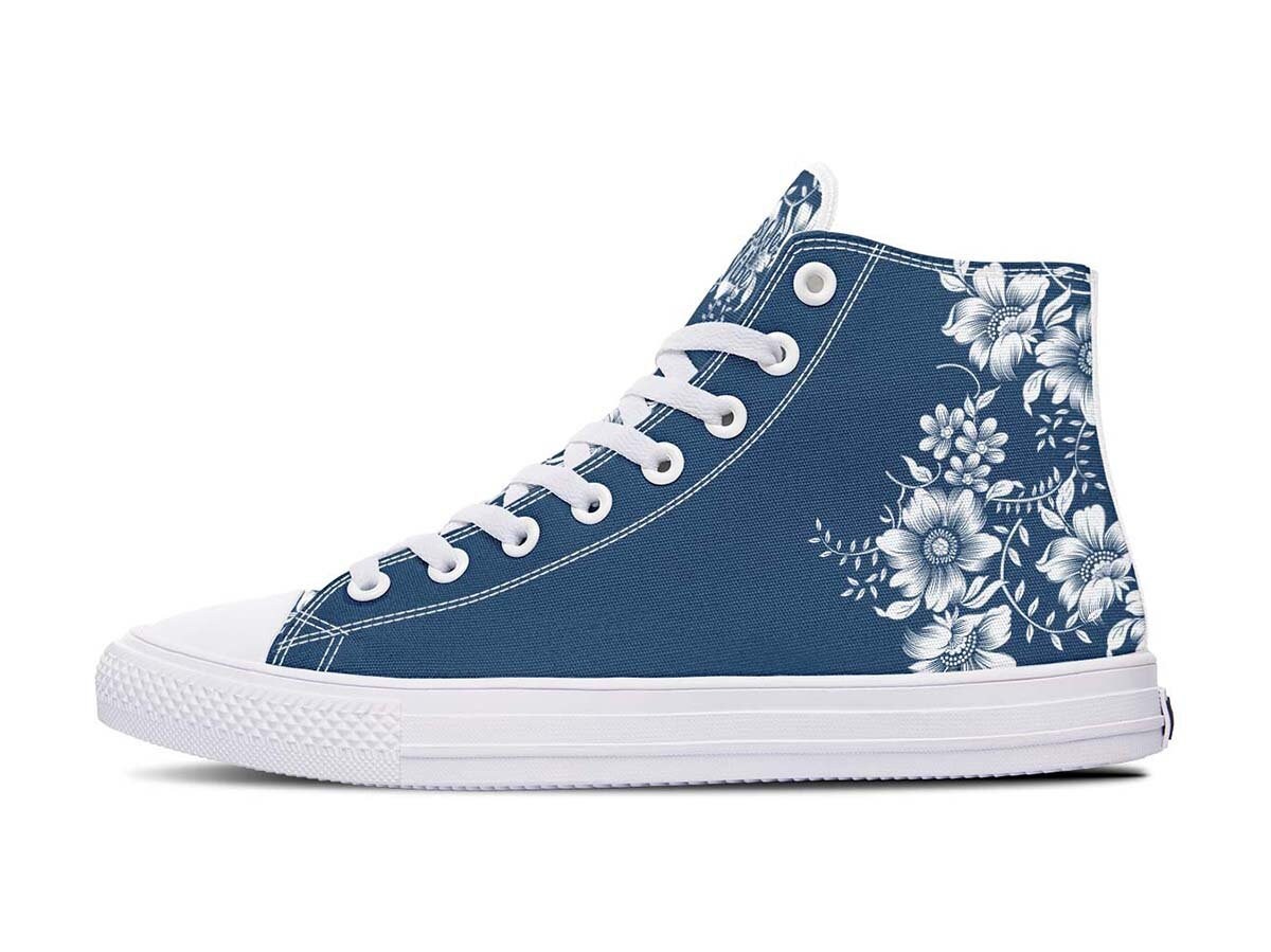 Beautiful White Flowers Hightops High Top Sneakers Custom | Etsy