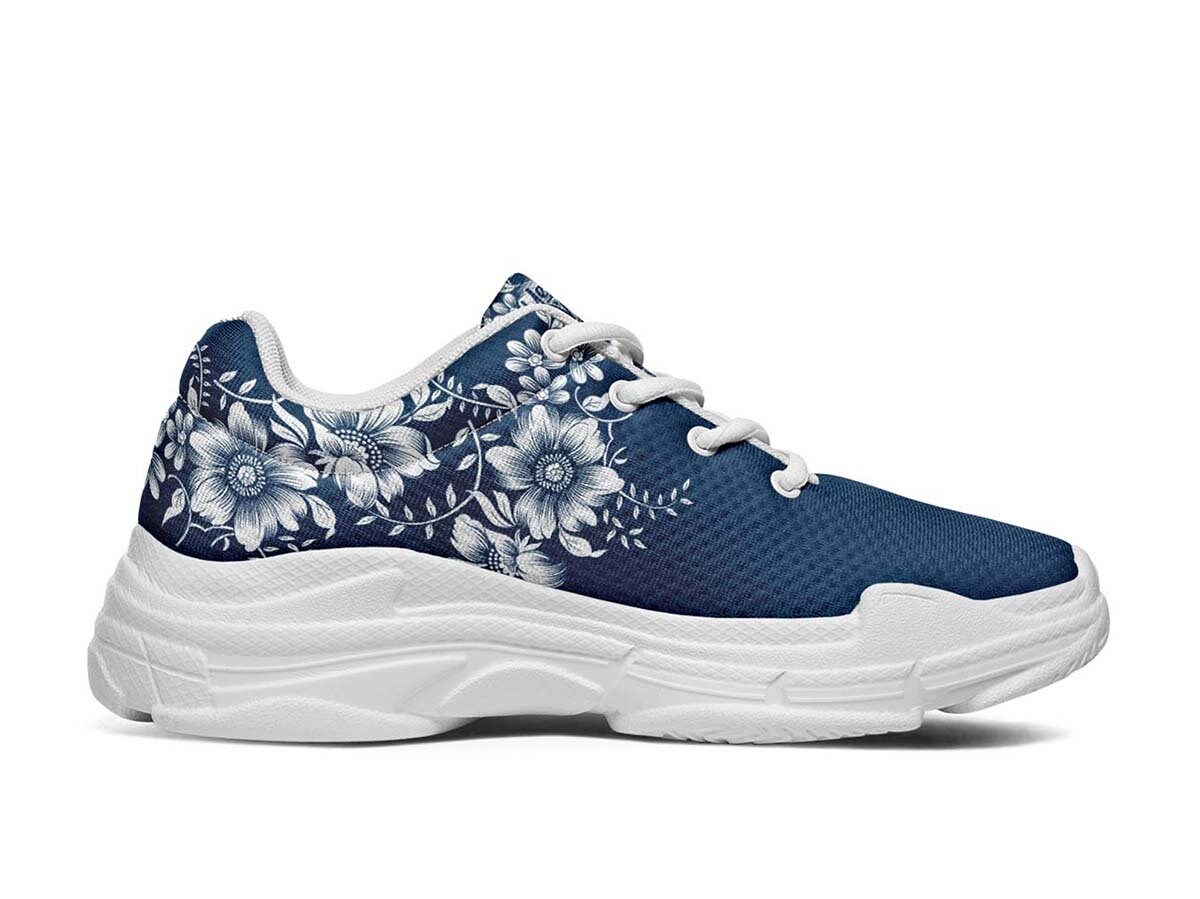 white sneakers with flowers on them