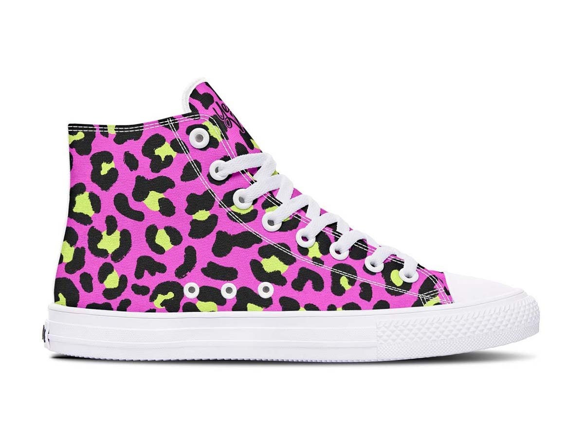 Leopard Pattern Red Hightops High Top Sneakers Custom Etsy