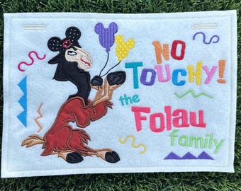 Personalized No Touchy Llama Stroller Spotter for Theme Parks