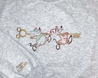 Embroidered House Mice Sweatshirt: Cinderella Inspired Key Design