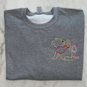 Sweat-shirt, sweat-shirt brodé, inspiré de Winnie l&#39;ourson et porcelet, sweat-shirt Winnie l&#39;ourson, inspiré de Disney