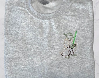 Master Y0da-sweater, geborduurd sweatshirt, Galaxy-sweater,