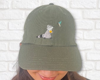 Gorra de béisbol con mapache bordada - Sombrero de parque temático Princess Sidekick