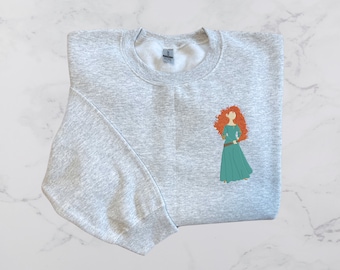 Scottish Princess Sweatshirt, A Brave Princess Inspired Embroidery, Princess Embroidered Sweatshirt,