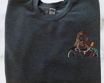 Norse God Inspired Sweatshirt, Embroidery Inspired by Ragnarök Hero