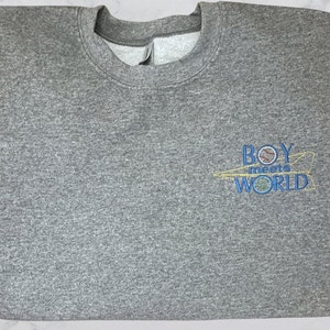 CLEARANCE B0y Mee.ts W0r1d Inspired Sweatshirt, Embroidered Sweatshirt, Throw Back Sweatshirt, 90s Kid Sweatshirt