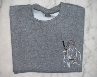 Princess Le!a Inspired Sweatshirt, Embroidered Sweatshirt, Galaxy Sweatshirt, Princess Warrior Sweatshirt