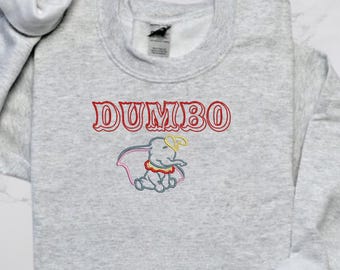 Elefanttiteltröja, broderad, Dumb0-inspirerad, enkel Disney-inspirerad broderi