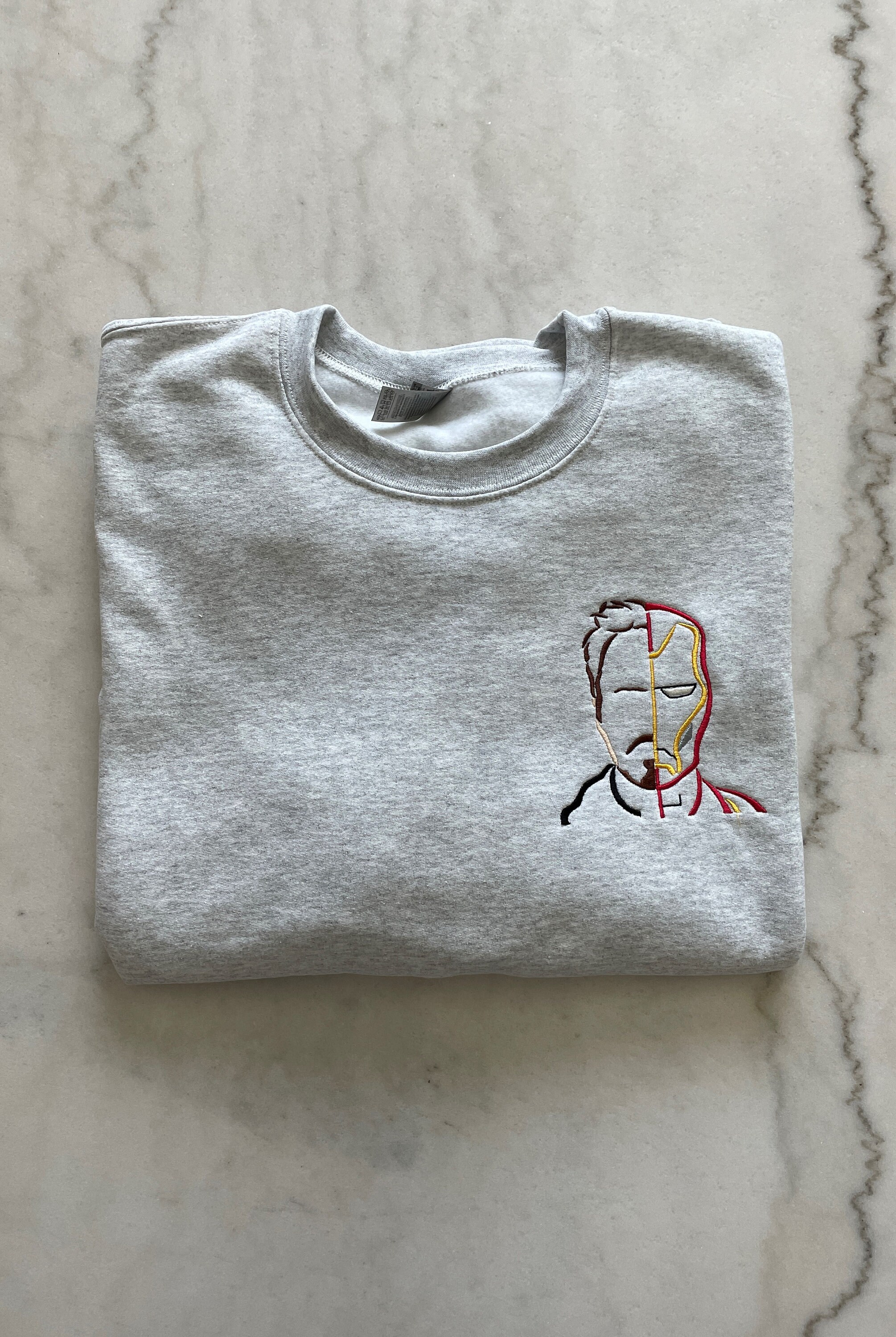 Iron Man Sweatshirt, Embroidered Sweatshirt, Inspired by Iron Man, Di…