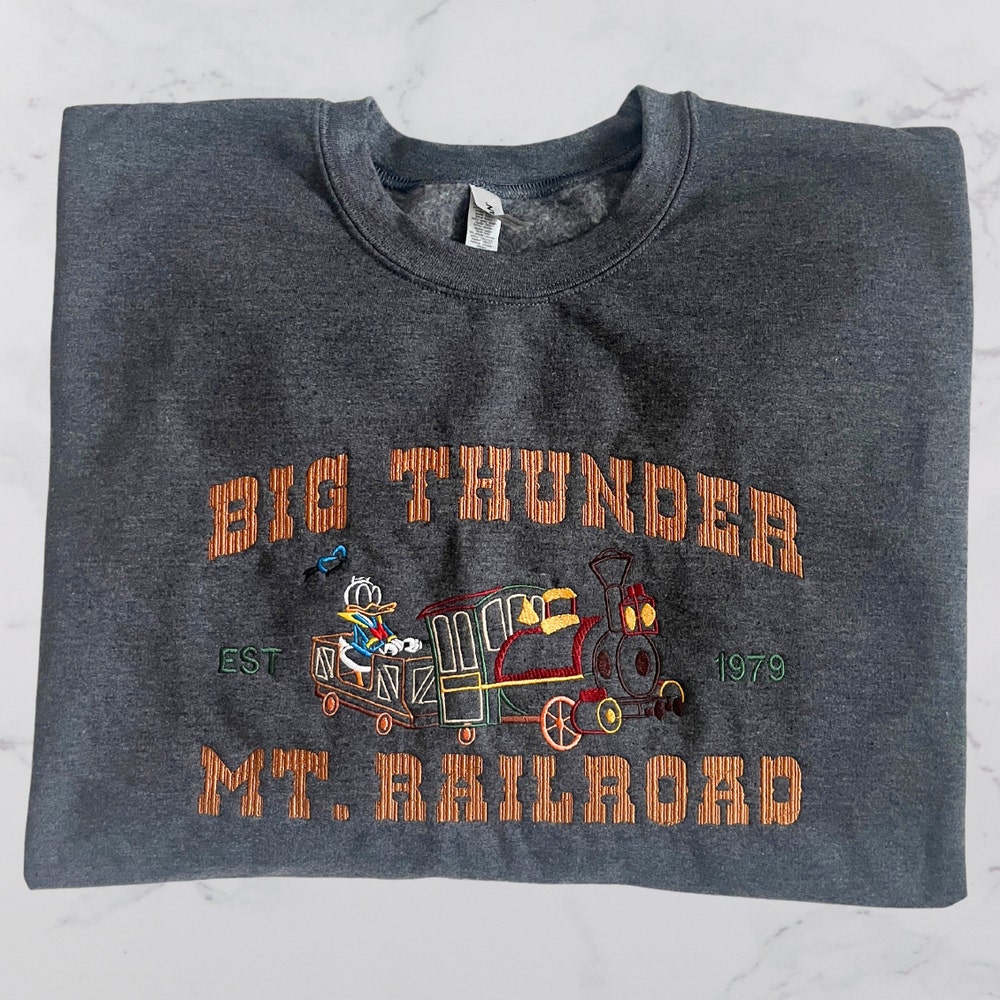 Parks Sweatshirt,Big Thunder Sweatshirt, Roller Coaster Sweatshirt, Play In The Parks Sweatshirts, Embroidered Sweatshirt Printfushion