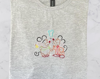 Mice Playing at the Parks Embroidered Sweatshirt: Cinderella Inspired Design