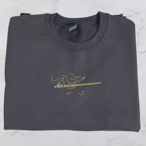 Y0da Fighting Besticktes Sweatshirt - Galactic Jed1 Inspiriert