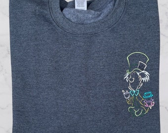 Sudadera bordada del Sombrerero Loco - Fiesta del Té de Alicia en el País de las Maravillas