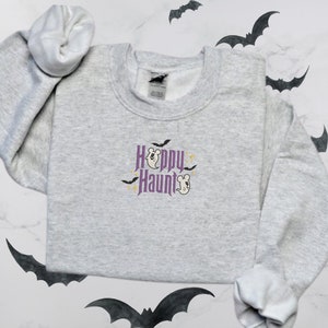 Happy Haunts Embroidered Halloween Sweatshirt