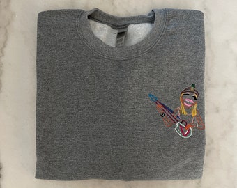 Sudadera bordada con diseño de marioneta de estrella de rock, regalo nostálgico, sudadera de los 70