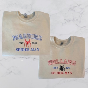 NWH Embroidered Sweatshirt, Embroidered Hero Sweatshirt, Spider Hero Sweatshirt,