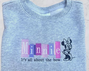 Girl Mouse Embroidered Sweatshirt: Vintage Inspired Design