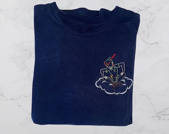 Boy on Cloud-sweater, geborduurd, Never Grow Up