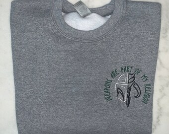 Felpa Mandal0rian, Le armi fanno parte della mia religione, Felpa ricamata