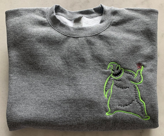 Embroidered Sweatshirt Inspired By Oogie Boogie Man Oogie Etsy