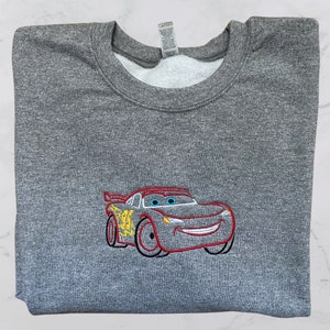 Embroidered Red Lightning Car Sweatshirt