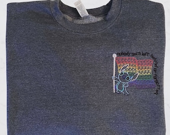 Blue Alien Pride Embroidered Sweatshirt