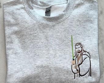 Qui Gon Jinn Embroidered Sweatshirt - Galaxy Inspired