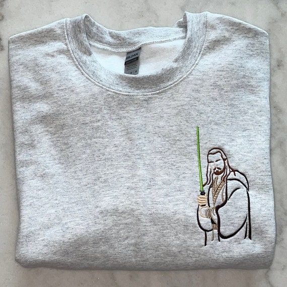 Qui Gon Jinn Embroidered Sweatshirt - Galaxy Inspired