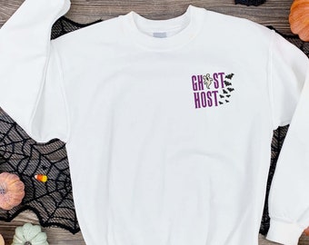 Ghost Host geborduurd sweatshirt - Halloween ronde hals